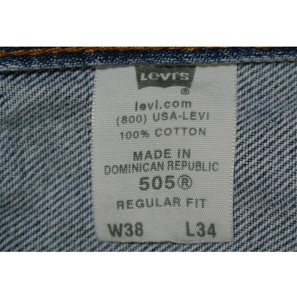 Levi's Men's 505 jeans regular fit 38 x 34 medium wash distressed straight - Picture 11 of 12